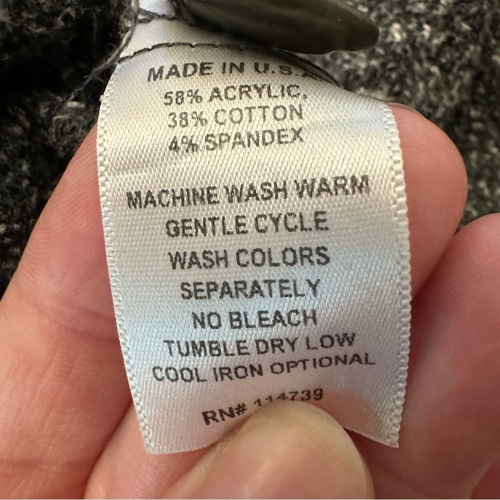 FLAX Gray Waterfall Cardigan Sweater Wrap Size Small Boho Cozy Warm Soft - Picture 10 of 10